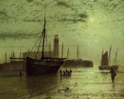 约翰 阿特金森 格里姆肖 : The Lighthouse at Scarborough